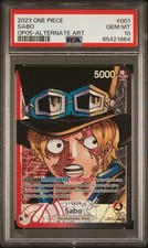 Bandai 2023 One Piece CCG Sabo Leader OP05-001 Alternate Art Foil PSA 10