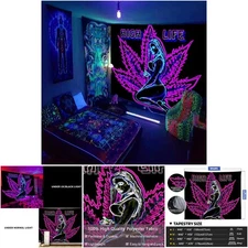 Blacklight Tapestry Glow In The Dark 100% Polyester Bedroom Wall Hanging