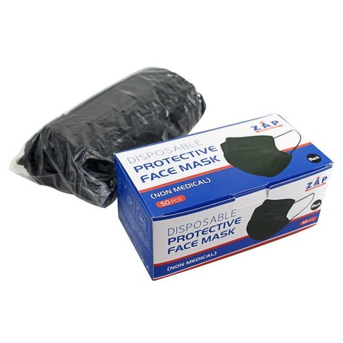 2,000 PCS / Black Face Mask Disposable / 3-Ply Ear-Loop Non Medical Mouth & Nose - Picture 4 of 4