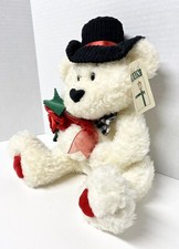 Valentines Top Hat White Bear 10" Plush Sweet Cheeks Red Roses Heart First Main