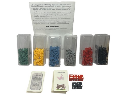 1998 Risk Board Game Replacement Pieces Parts Armies Cards Dice Manual - Picture 5 of 10