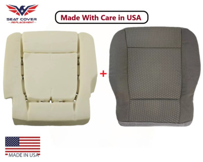 2015 - 2020 Ford F150 XLT GRAY Cloth Driver Bottom Seat Cover & Cushion Foam