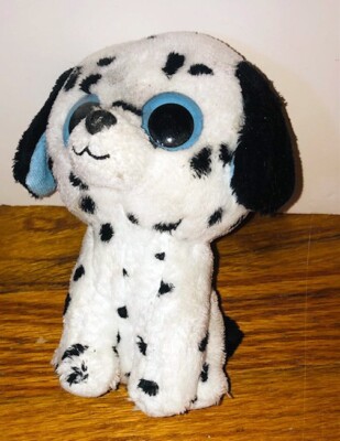 TY Beanie Boos Fetch Dalmatian Dog Blue Big Eyes Plush Stuffed Animal