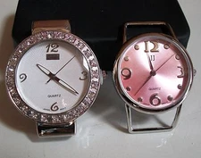 WOMEN SET OF 2 SILVER  FINISH  WATCH FACES FOR BEADING,RIBBON OR OTHER USE
