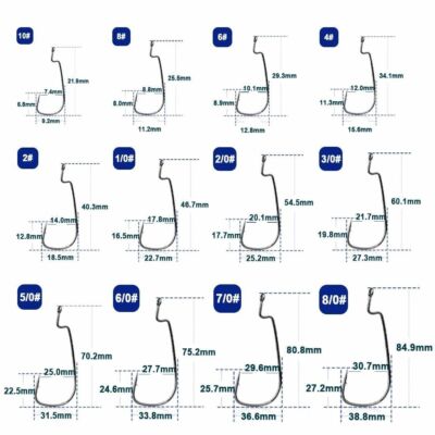 100pcs Ewg Hook Bass Fishing Texas Rig Hook Wide Gap Offset Worm Fishing Hook