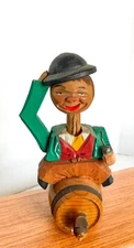 Vintage ANRI Mechanical Bottle Stopper Cork Hat Tipper barrel keg Made in Italy