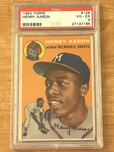 1954 Topps Hank Aaron Rookie Card #128 PSA 4