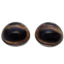 Pair High Dome Medium Brown Deer Half Sphere Glass Eyes for Taxidermy Jewelry