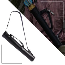 Traditional Arrow Quiver Handmade Black Cowhide Leather Quiver Hunting Quivers