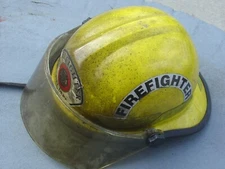 Bullard Hard Boiled Fiberglass Yellow Fire Dept Helmet Hard Hat Firefighter B721