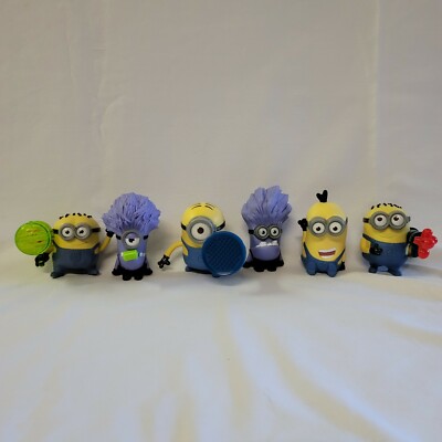 2013 McDonalds Minions Movie Despicable Me Lot Of 6 Different Figures