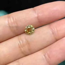 1 CT Natural Yellow Diamond, Round Cut, 6.50mm, VVS1 D Grade Certified D01