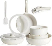 12Piece Pots and Pans Set Nonstick Induction Cookware Set Granite Coated Pot Set