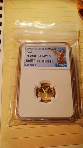 MEXICO LIBERTAD 1/10 oz GOLD ORO PURO ULTRA   CAMEO NGC 2022 