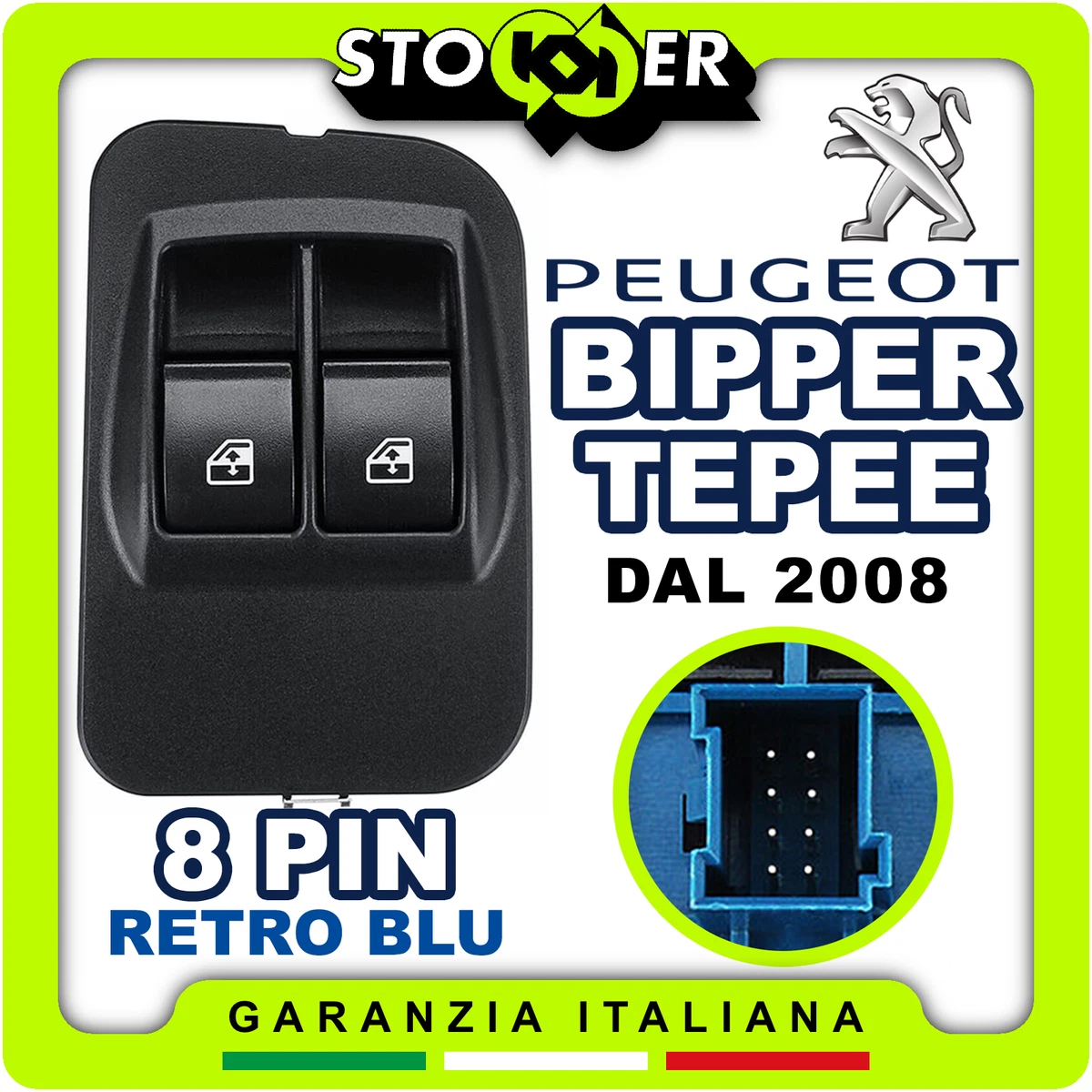 Interruttore Alzacristallo Lato Guida F11I - Compatibile Con Fiat Fiorino III, Qubo, Citroen Nemo, Peugeot Bipper - Sostitutivo OEM 735461275 - 3