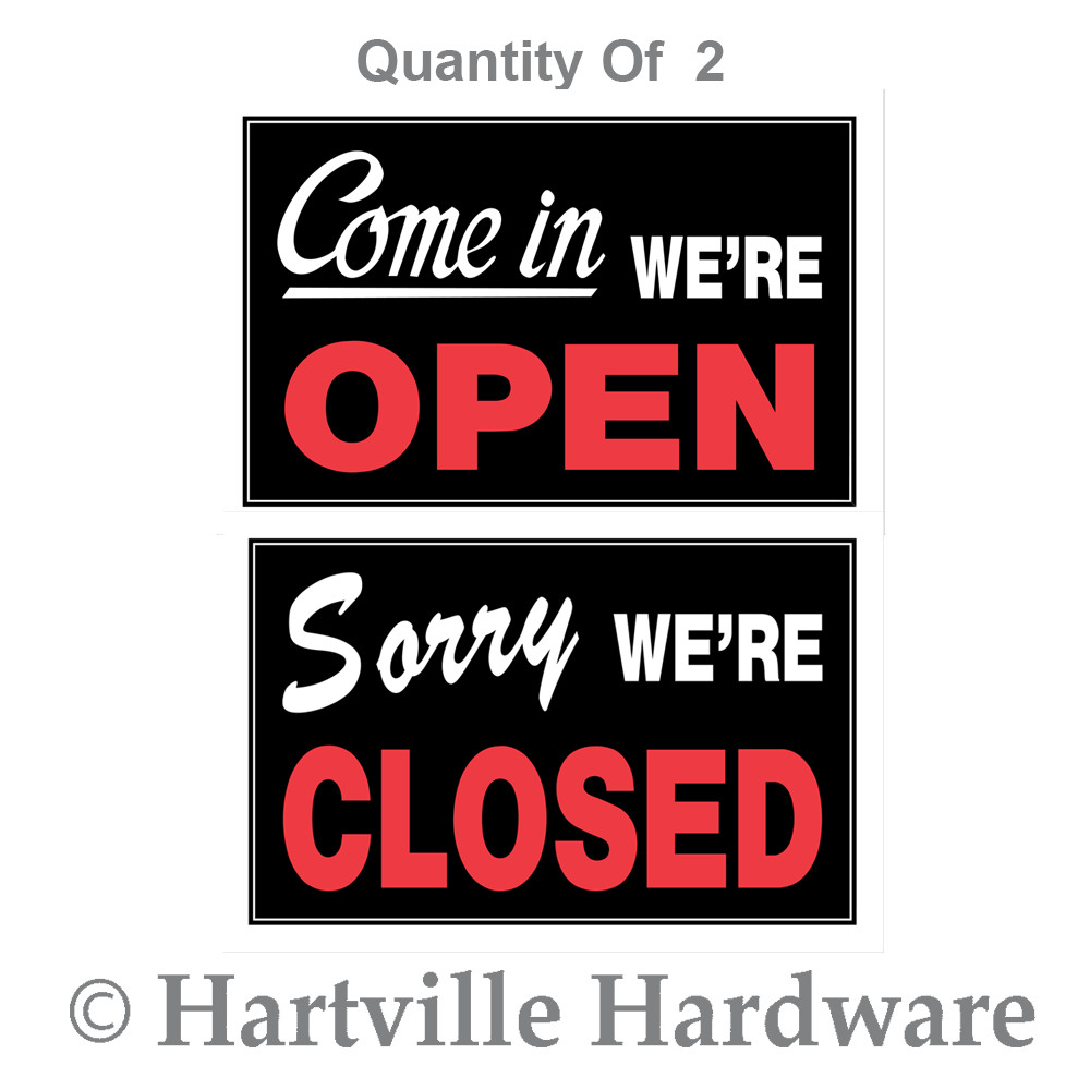 Hillman 8 in. x 12 in. Come In We're Open / Sorry We're Closed Sign 2-Pk 839916