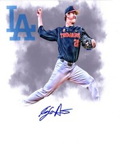 Kyle Hurt Los Angeles Dodgers prospect auto signed 8x10 baseball photo USC