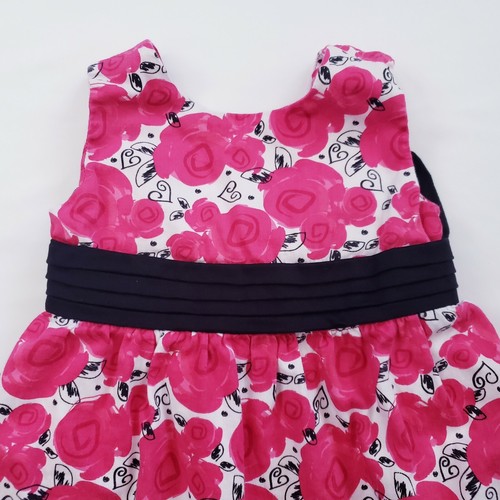 Hartstrings Baby Girl Dress Size 18 Months Pink Rose Floral Dress w/ Hearts - Picture 3 of 8