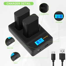 2× NP-FW50 Akku & Ladegerät für Sony Alpha A5000 A6500 A6000 SLT-A NEX 3 5 7 A55