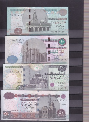 EGYPT 5 10 20 50 100 200 EGP POUNDS 2013 2015 P 63 64 65 66 67 77a SIG23 UNC SET - Picture 4 of 7