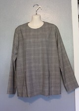 Stella McCartney Glen Plaid Houndstooth Wool Stretch Tunic Top Blouse 42