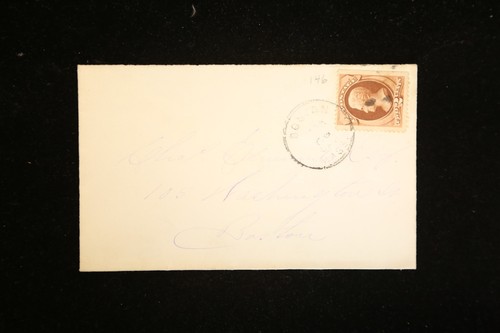 US COVER BOSTON MASSACHUSETTS 19TH CENTURY FRANKED SCOTT 146 MISSING FLAP