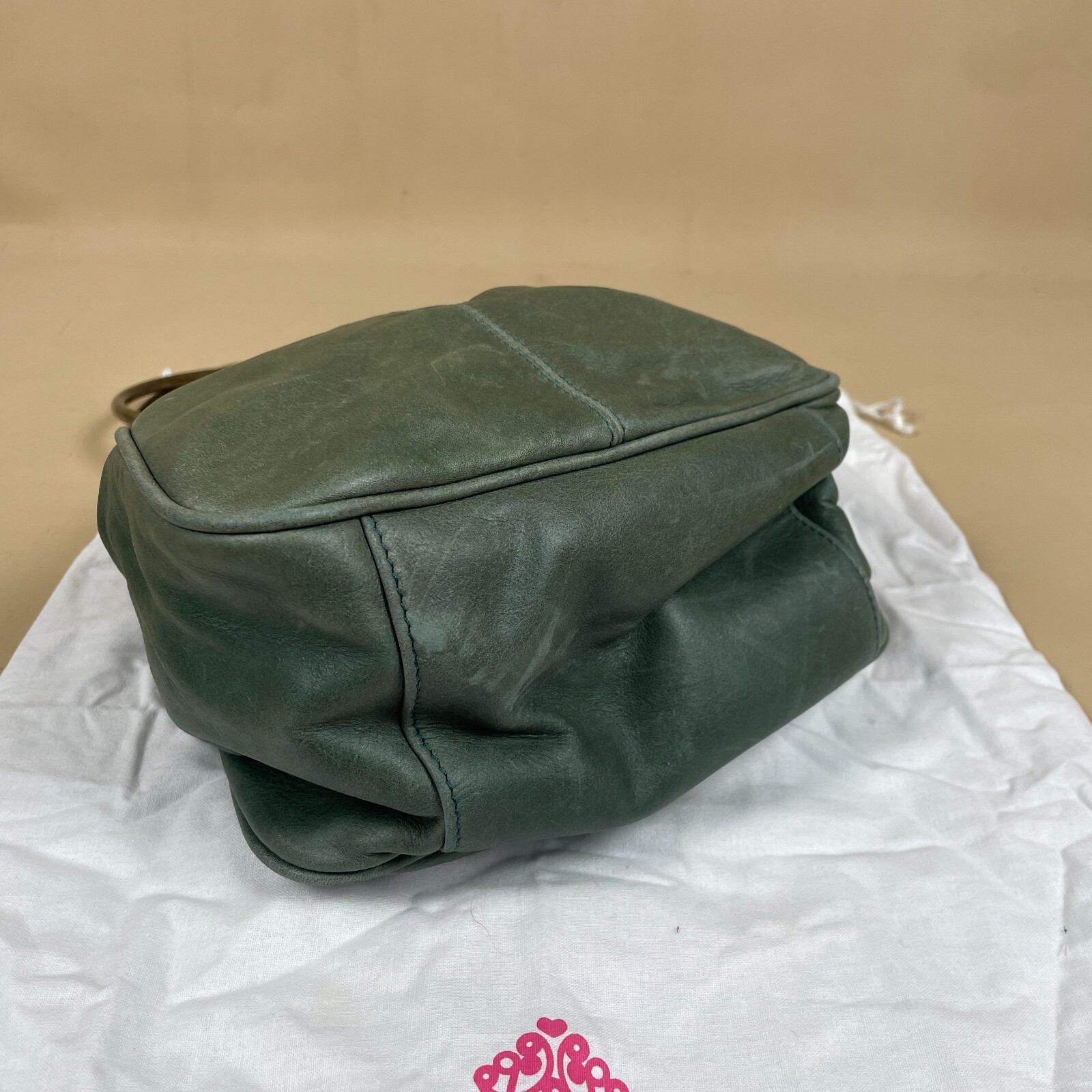 Fornarina Clutch Bag Handbag Elisabette Green Diamante Crown Charm Leather Small image 6