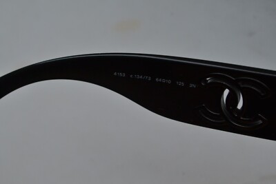 Vintage CHANEL Sunglasses Logo CC Glasses Black Golden Brown 4153