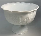 Vintage Indiana Milk Glass Pedestal Compote Candy Fruit Fancy Bowl Dish