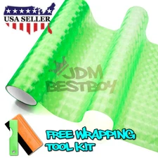 12"X360" Cateye Style Green Tint Headlight Taillight Fog Light Vinyl Film Diy