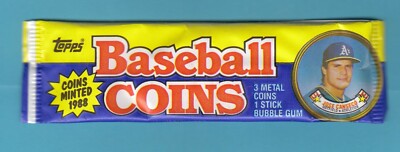 1988 Topps Baseball Coins 3 coin Unopened Pack