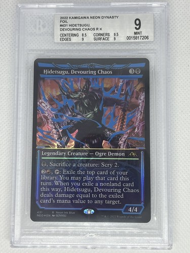 MTG Magic Kamigawa Neon Dynasty Hidetsugu Devouring Chaos Neon Ink Blue BGS 9