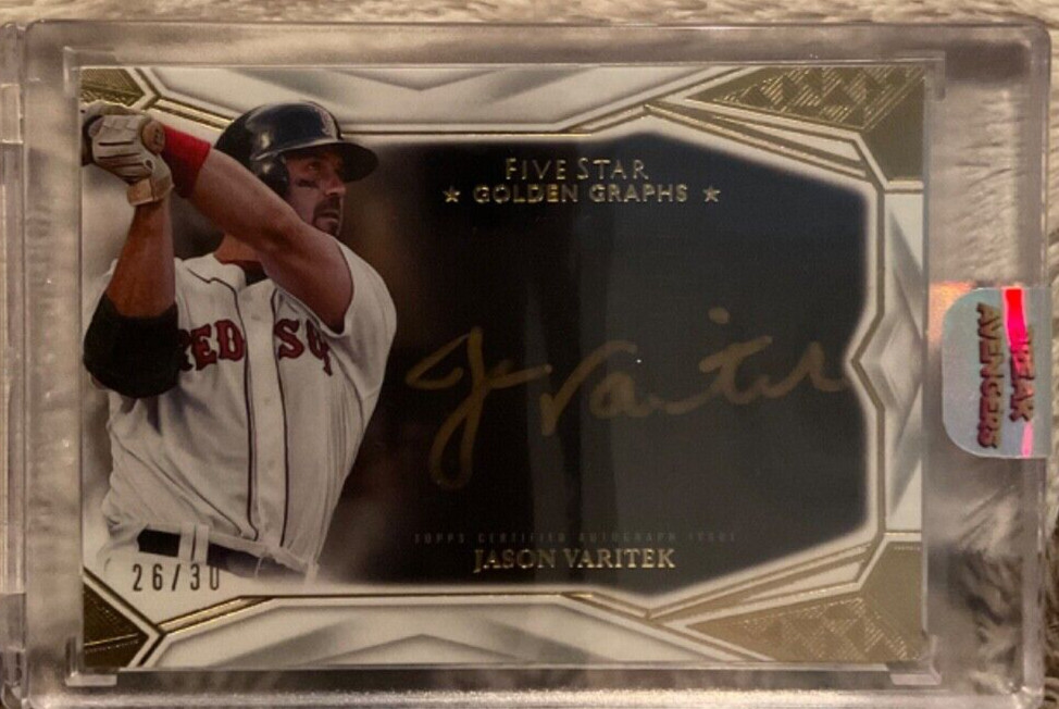 2019 TOPPS FIVE STAR GOLDEN GRAPHS JASON VARITEK AUTO #26/30 #GG-JV