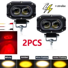 2x 4 Dual Color Turn Signal Universal Truck Snow Plow Lights Headlight Lamp