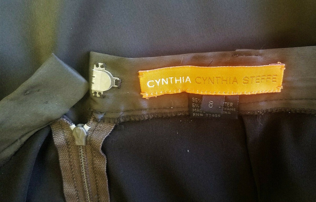 CYNTHIA STEFFE brown satin skirt 8 VGUC suit work | eBay
