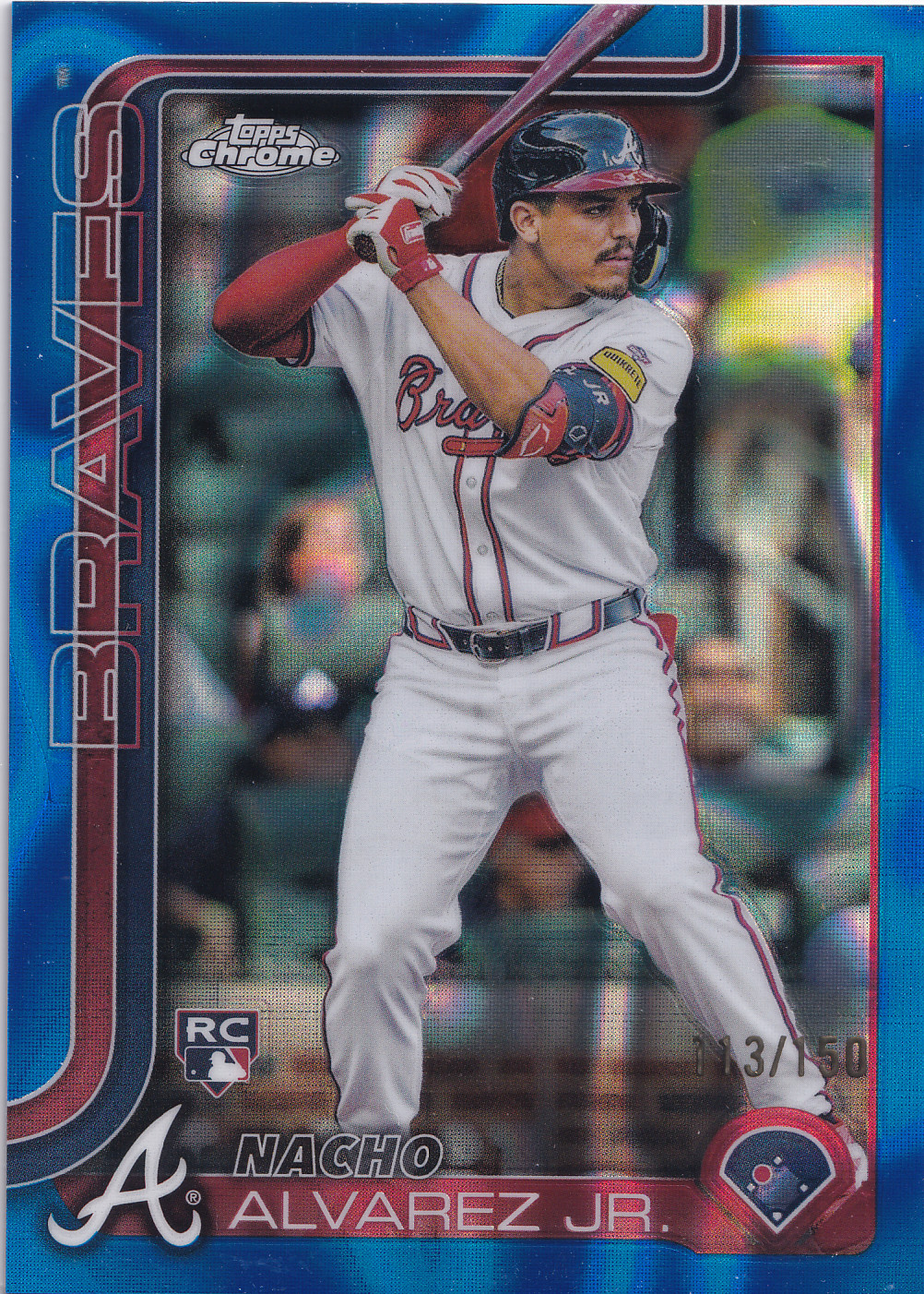 2025 Topps Chrome  Nacho Alvarez Jr. RC /150 Blue Lava Refractor #75 Braves