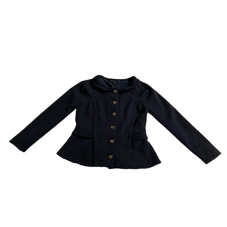 Blazer Abrigo Militar Marc by Marc Jacobs Mezcla Lana Azul Marino Talla XS Preppy Foto 2 de 4