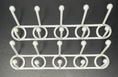 Vintage 1989 Yaffa DoReMi Hook White Wall Mount Set of 2