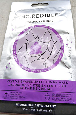 INC.redible Healing Feelings Tummy Mask Crystal Shape Sheet Shea Butter K-Beauty