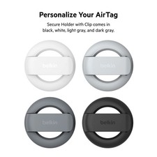 Belkin Apple AirTag Secure Holder with Clip - AirTag Holder - Durable Scratch...