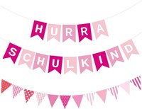 Einschulung Deko Girlande Banner Rosa HäNgende Dekoration Schulanfang Feier
