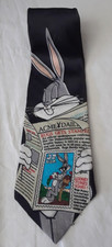 Looney Tunes Stamp Collection Bugs Bunny Tie 1997 Vintage 90s 3.5 x 56 in