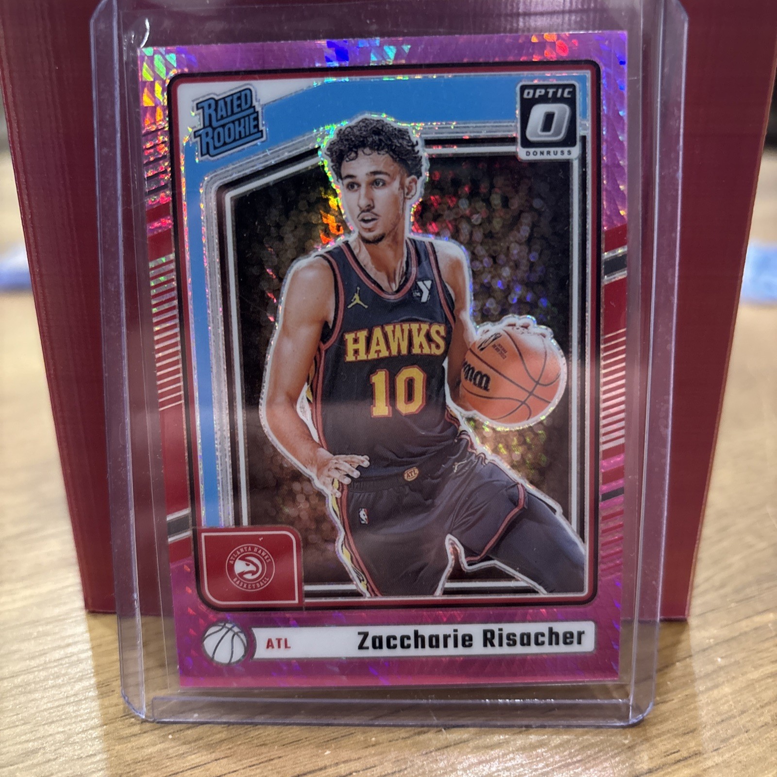 2024-25 Panini Donruss Optic - Zaccharie Risacher #268 Pink Hyper Prizm (RC)