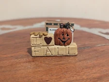 Vintage 2000 Suzi Skoglund Blossom Bucket I Heart Fall W/Leaf & Jack O'Lantern