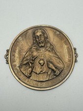 Vintage Italian Resin Sacred Heart of Jesus Home Blessing Plaque 4"