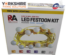 LED 110v Festoon Kit Construction Lights 22m Site Lighting Connectable