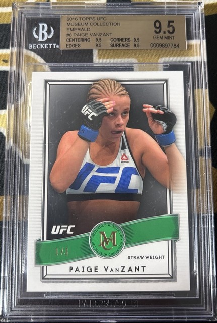 2016 Paige VanZant UFC Topps Museumskollektion Smaragd #1/1 BGS 9.5 GEM MINT