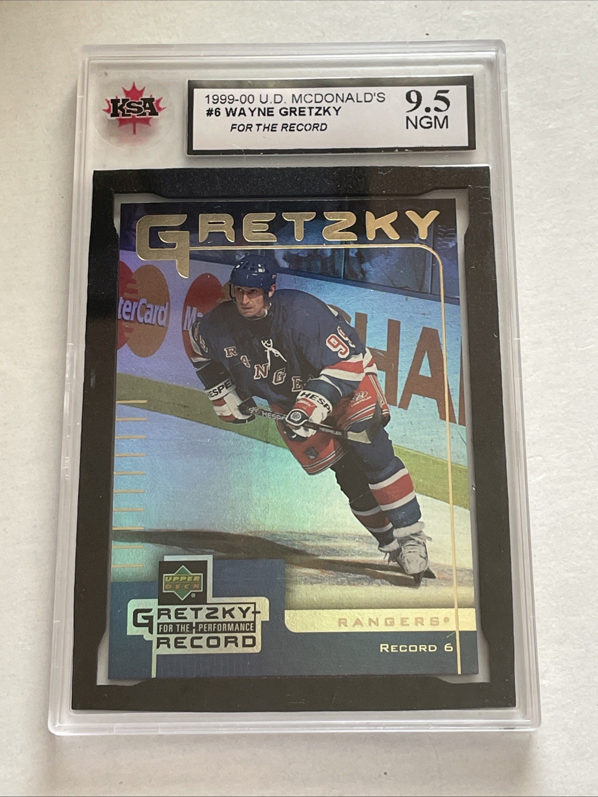 1999-00 UD McDonald’s #6 Wayne Gretzky FTR New York Rangers - KSA 9.5 NGM