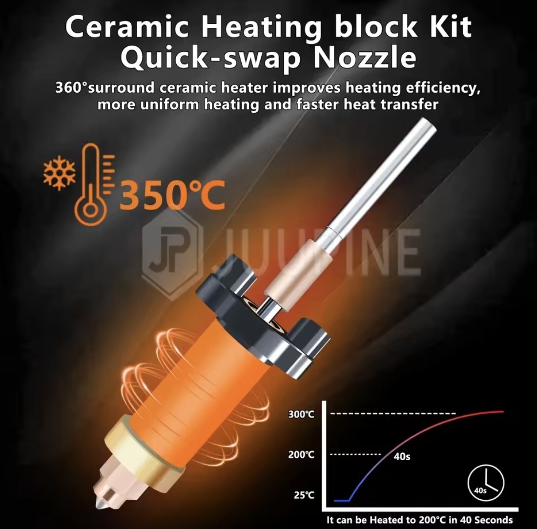 Für Creality K2 Plus 3D Drucker Hotend Kit Extruder Set 0.4mm Düse Nozzle - Bild 3