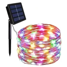 LED Solar Rope Lights String Outdoor Christmas Garden Decor (66Ft Multicolor)